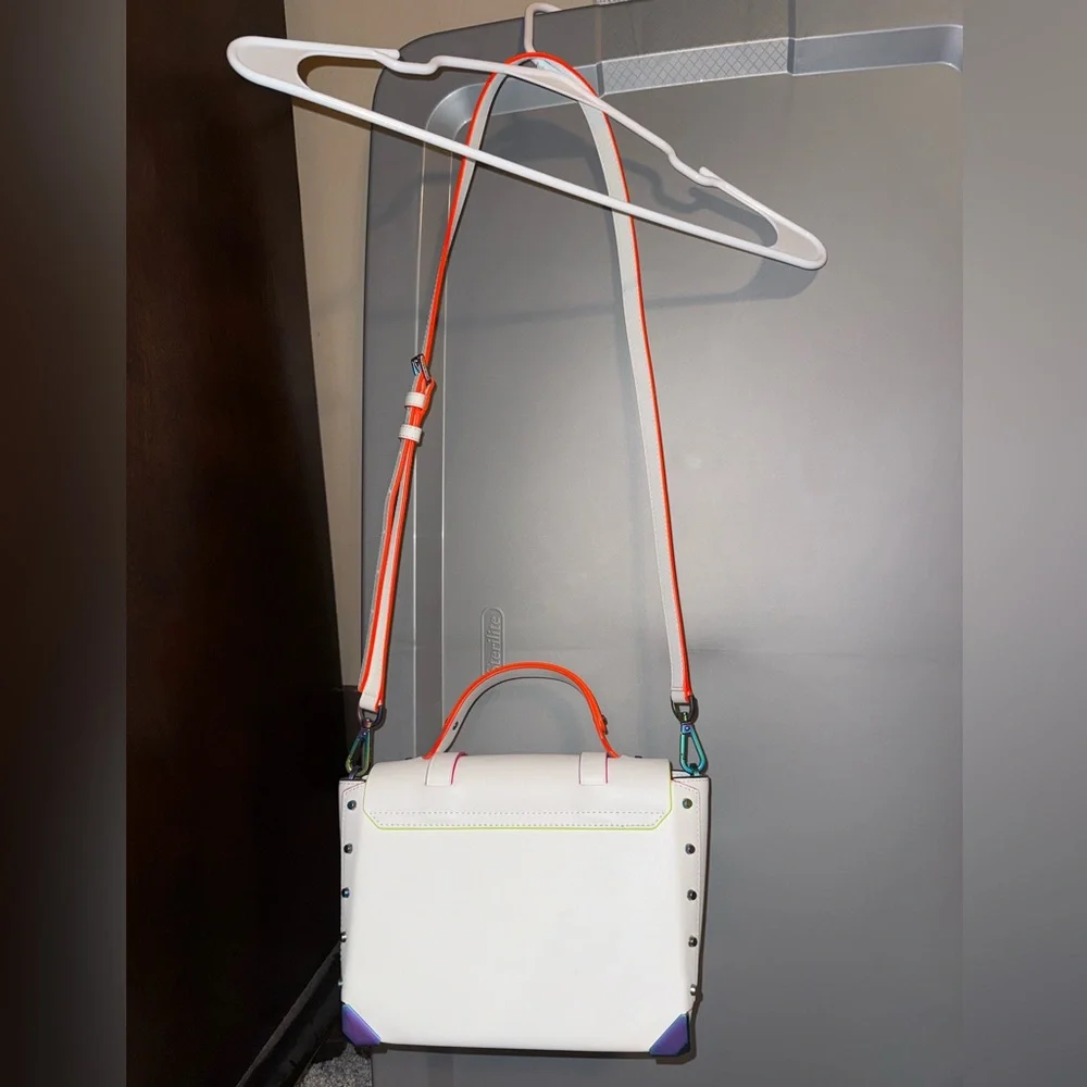 Michael Kors White Crossbody Handbag with Neon Accents - Picture 3 of 9